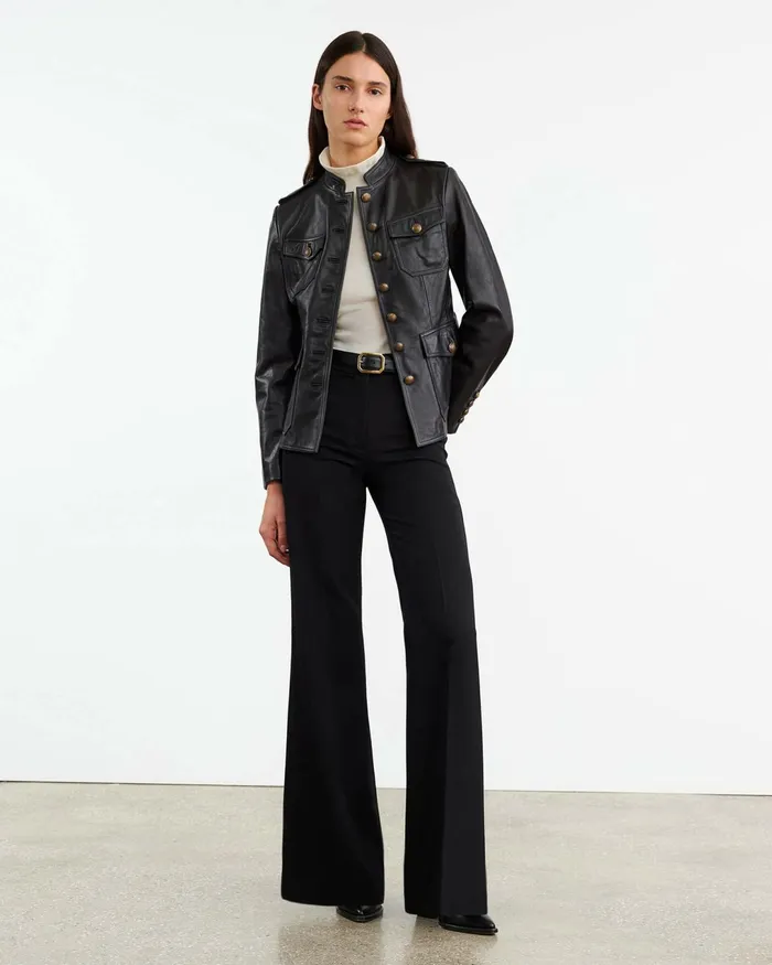 GERALDINE LEATHER JACKET Black Women Nili Lotan Coats and Outerwear