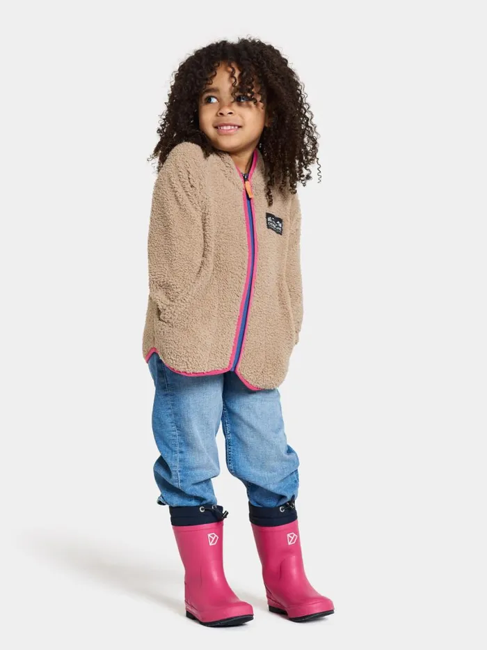 Gibbs Kids039 FullZip Clay Beige Kids Didriksons Fleece and Midlayers