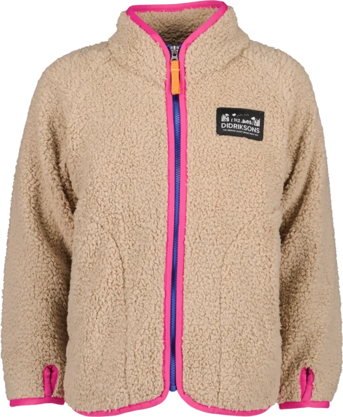 Gibbs Kids039 FullZip Clay Beige Kids Didriksons Fleece and Midlayers