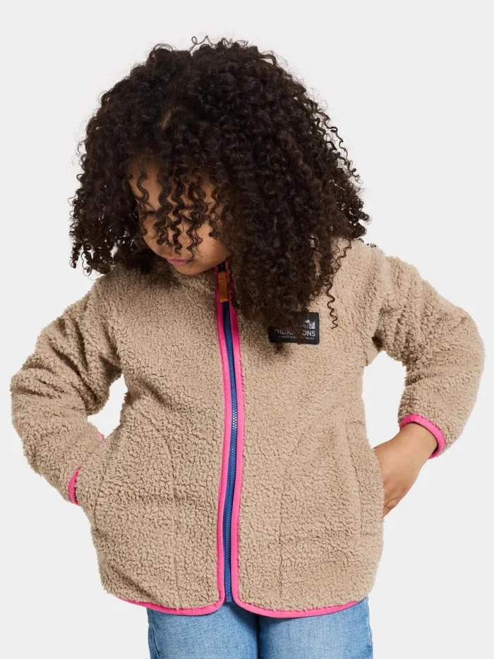 Gibbs Kids039 FullZip Clay Beige Kids Didriksons Fleece and Midlayers