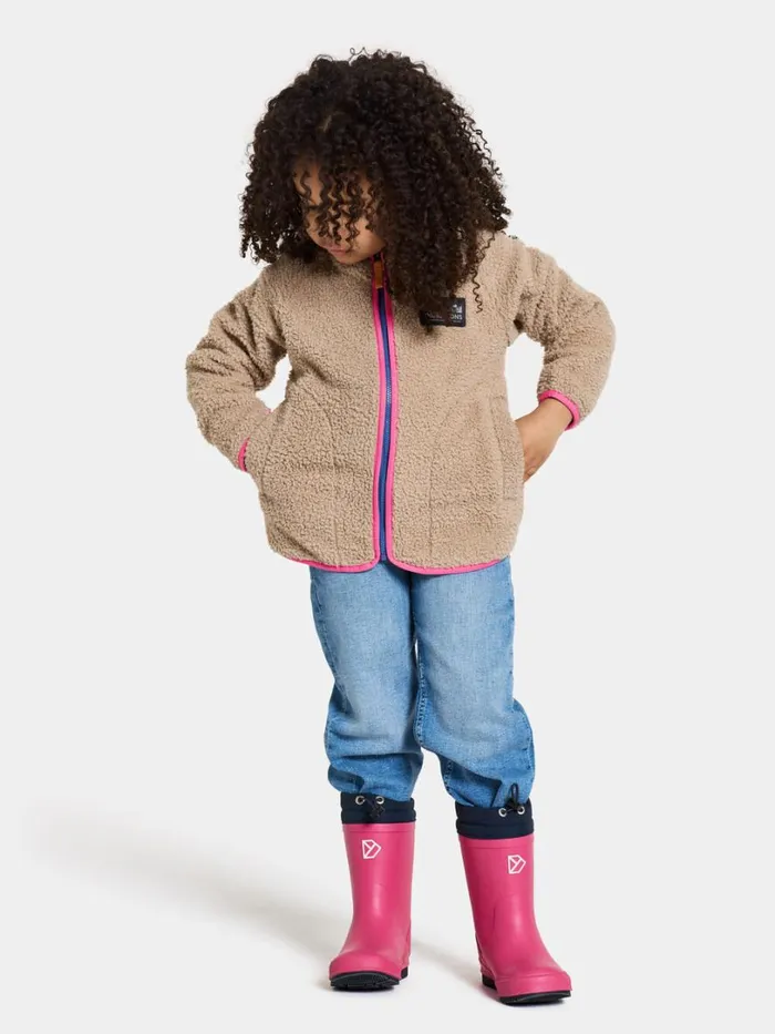 Gibbs Kids039 FullZip Clay Beige Kids Didriksons Fleece and Midlayers