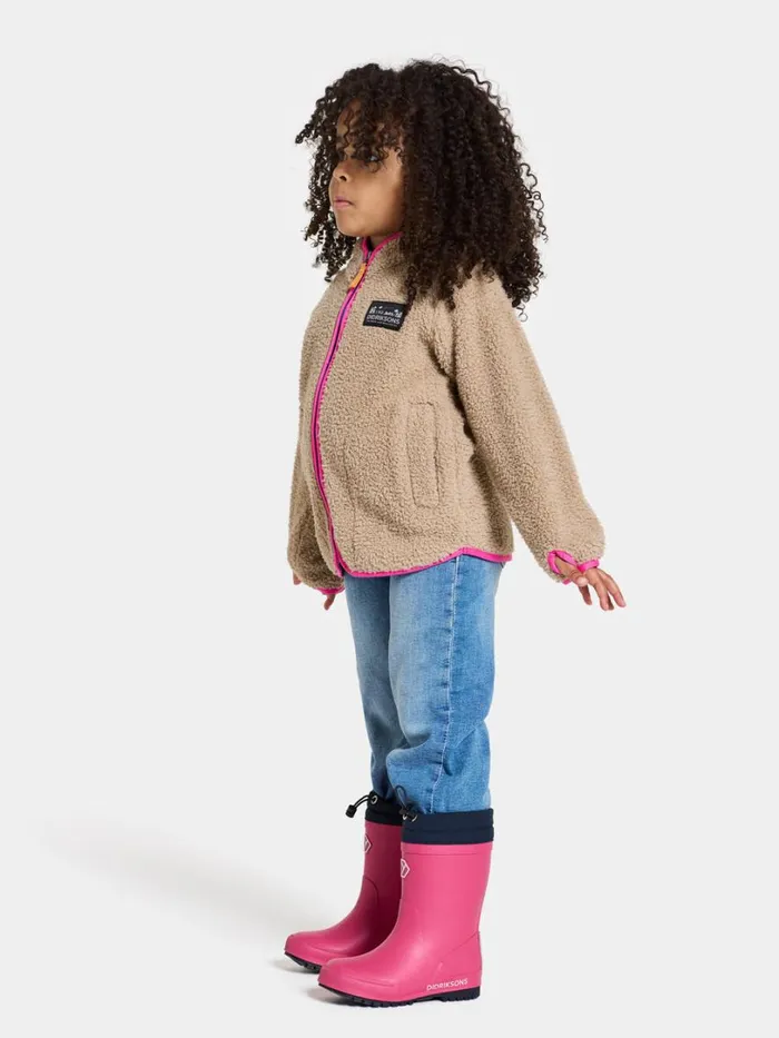Gibbs Kids039 FullZip Clay Beige Kids Didriksons Fleece and Midlayers