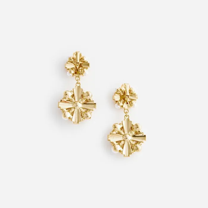 Gold Encrusted Tiered Earrings Women Self Portrait Jewellery