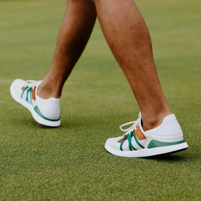 Golf Men Olukai Manele Breathable Golf Shoes 8211 White Bamboo