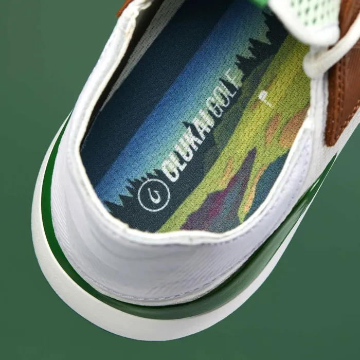 Golf Men Olukai Manele Breathable Golf Shoes 8211 White Bamboo