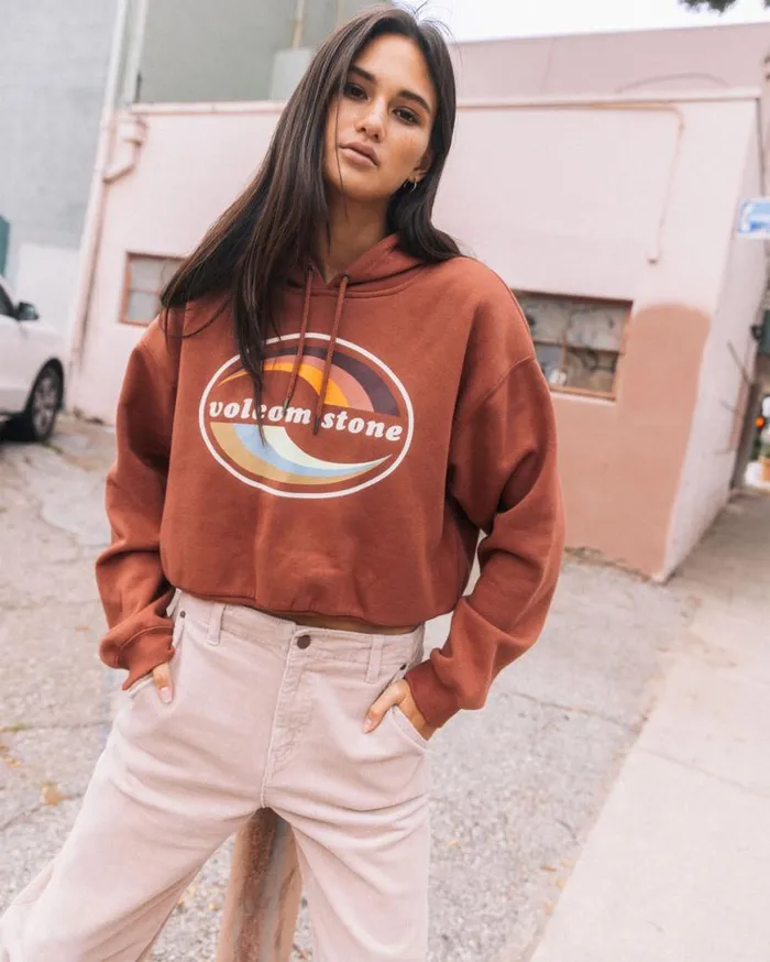 Good Things Fleece Hoodie 8211 Chestnut Brown Womens Volcom Hiking