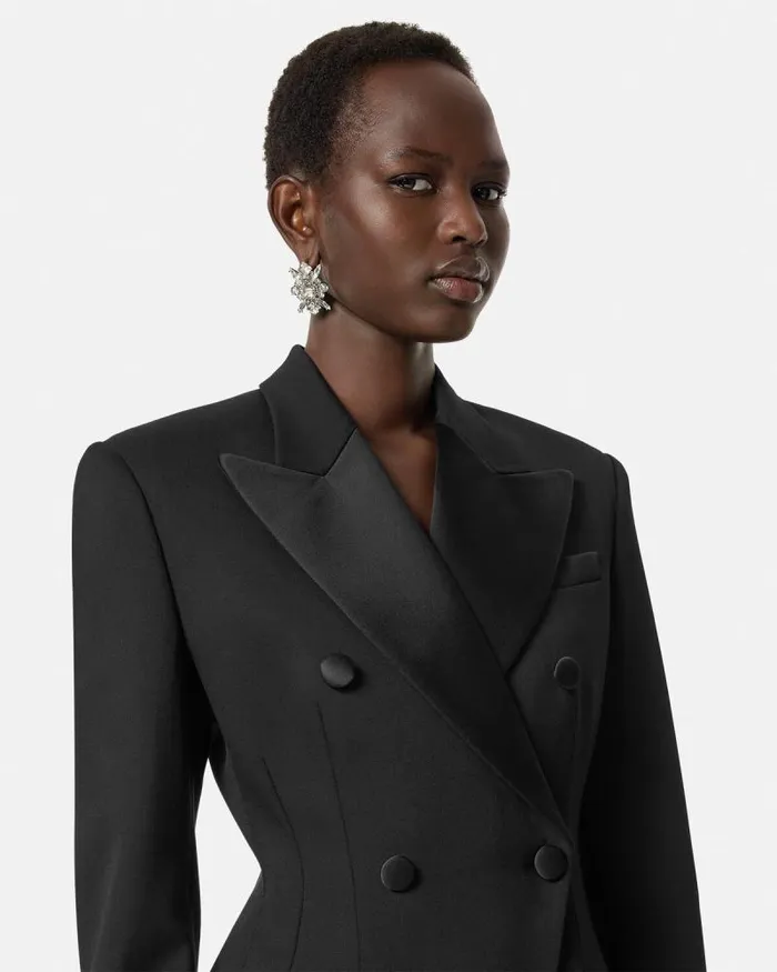 Grain De Poudre Hourglass Tuxedo Playsuit Black Women Versace Dresses