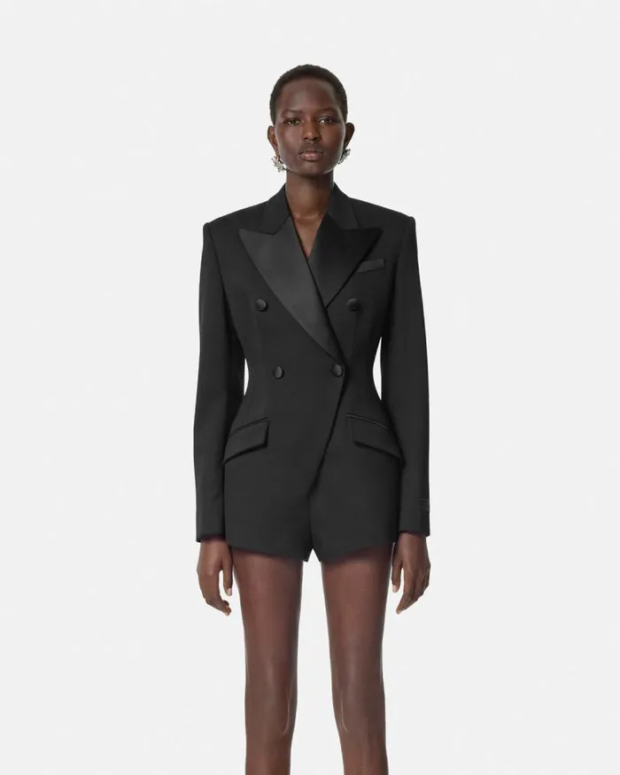 Grain De Poudre Hourglass Tuxedo Playsuit Black Women Versace Dresses