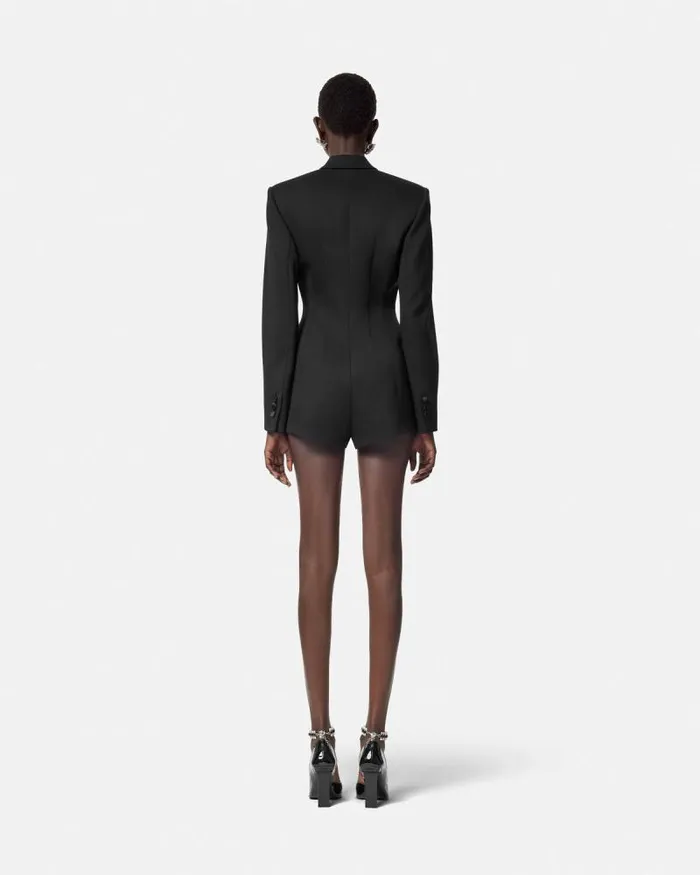 Grain De Poudre Hourglass Tuxedo Playsuit Black Women Versace Dresses