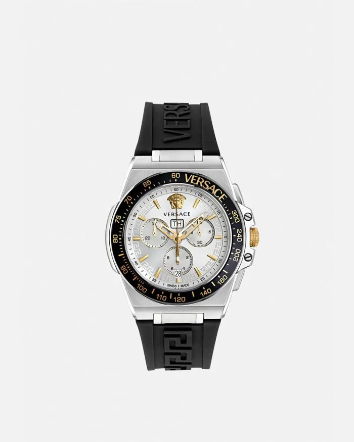 Greca Extreme Chrono Watch Blacksilver Men Versace Watches
