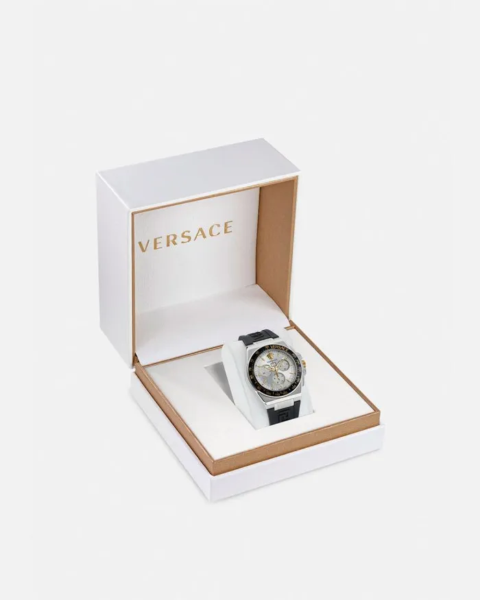 Greca Extreme Chrono Watch Blacksilver Men Versace Watches