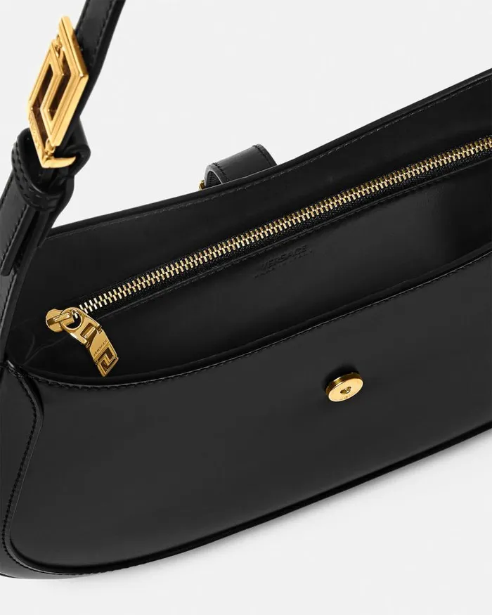 Greca Goddess Hobo Bag Blackgold Women Versace Shoulder and Crossbody