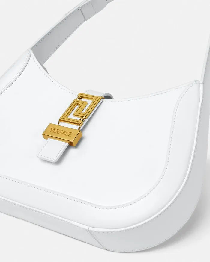 Greca Goddess Small Hobo Bag White Women Versace Shoulder and Crossbody