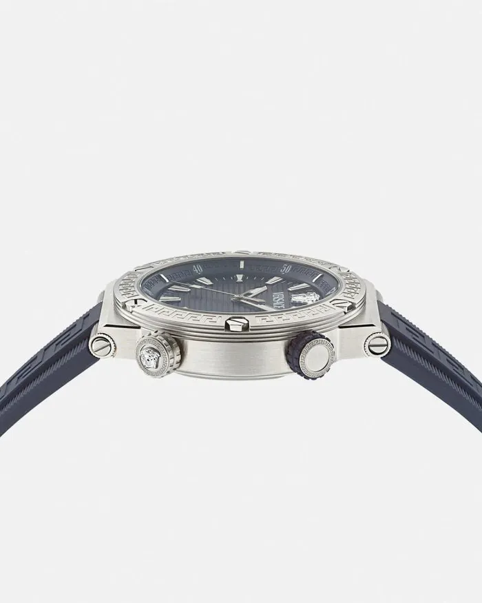 Greca Logo Diver Watch Bluesilver Men Versace Watches