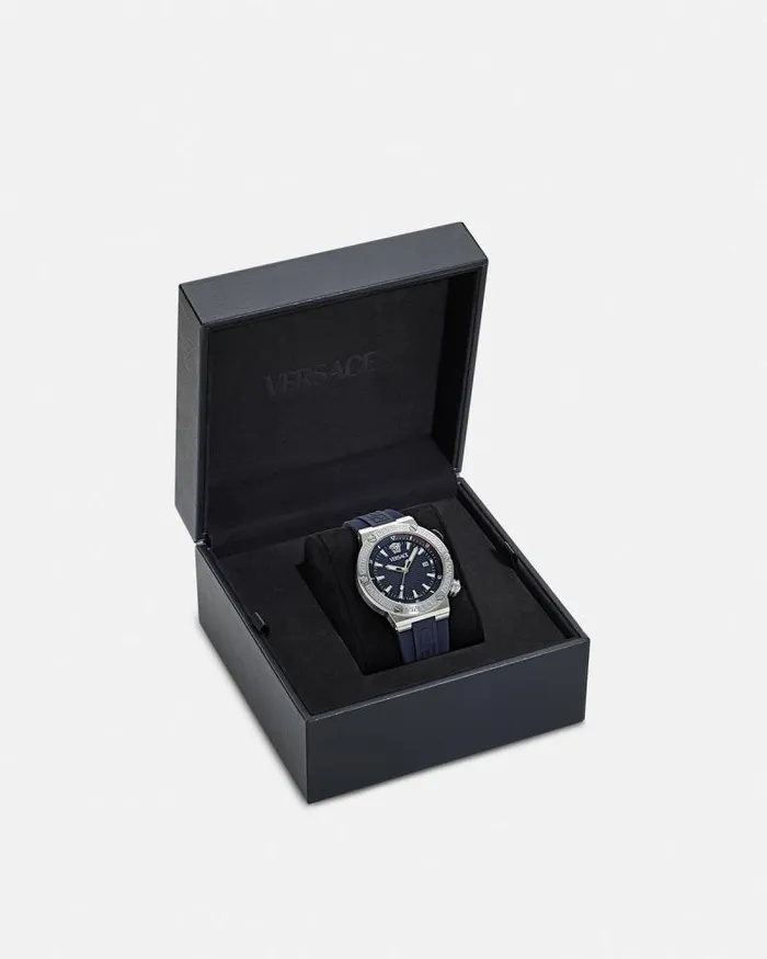 Greca Logo Diver Watch Bluesilver Men Versace Watches