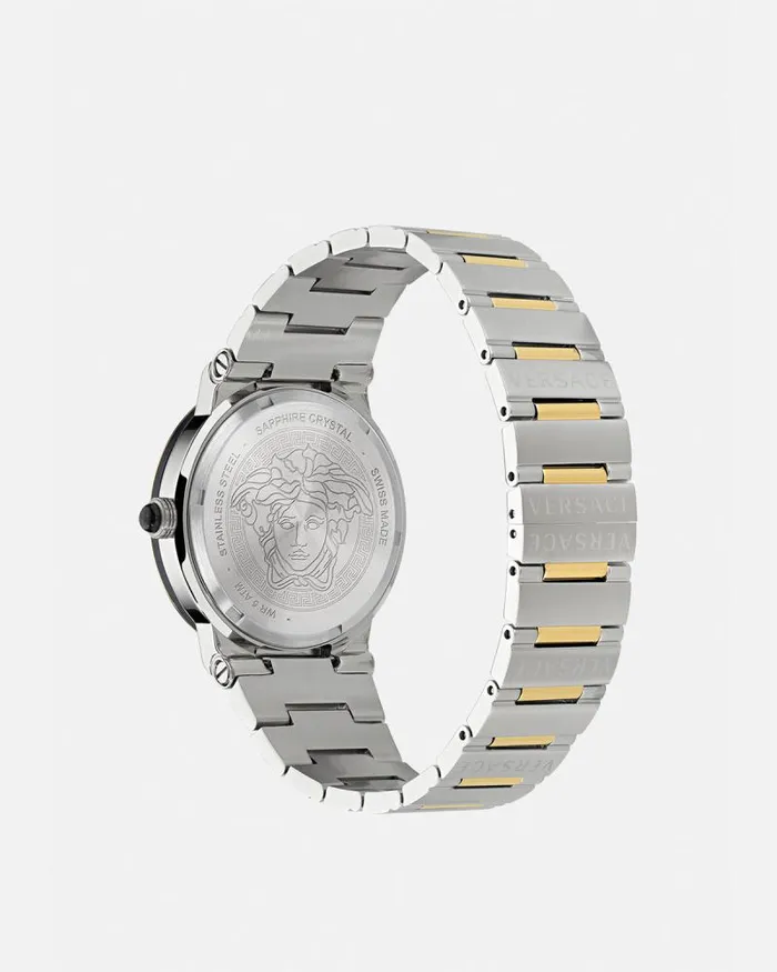 Greca Logo Moonphase Watch Silvergold Women Versace Watches