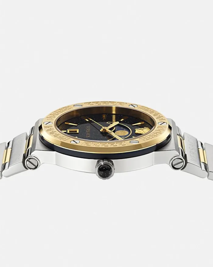 Greca Logo Moonphase Watch Silvergold Women Versace Watches