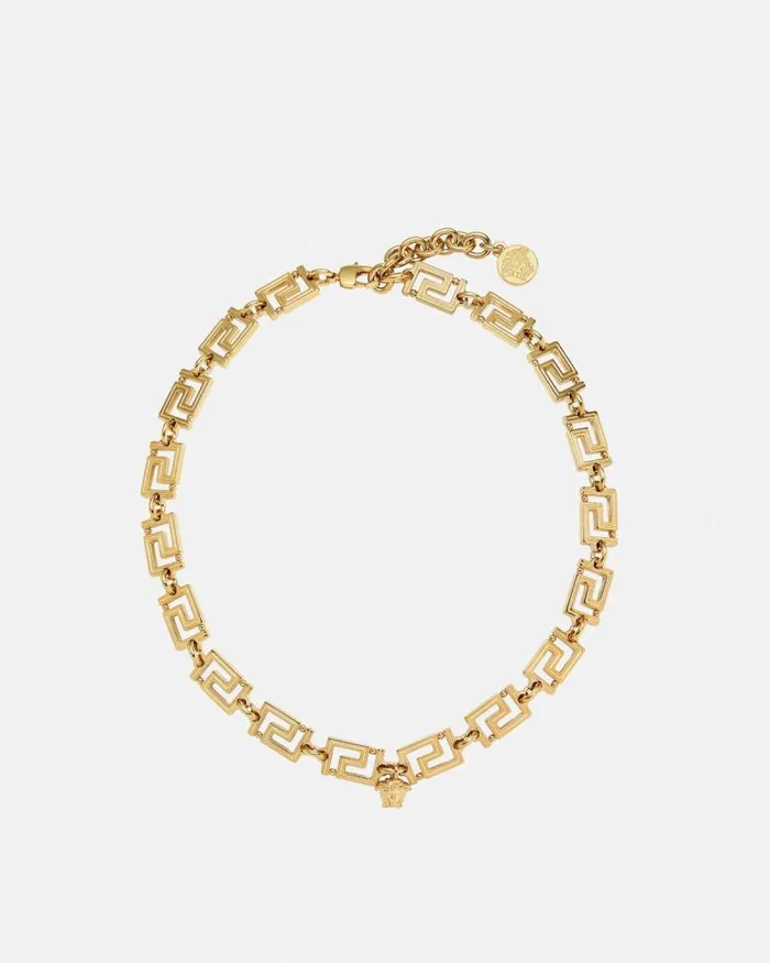 Greca Necklace Light Gold WomenMen Versace Necklaces