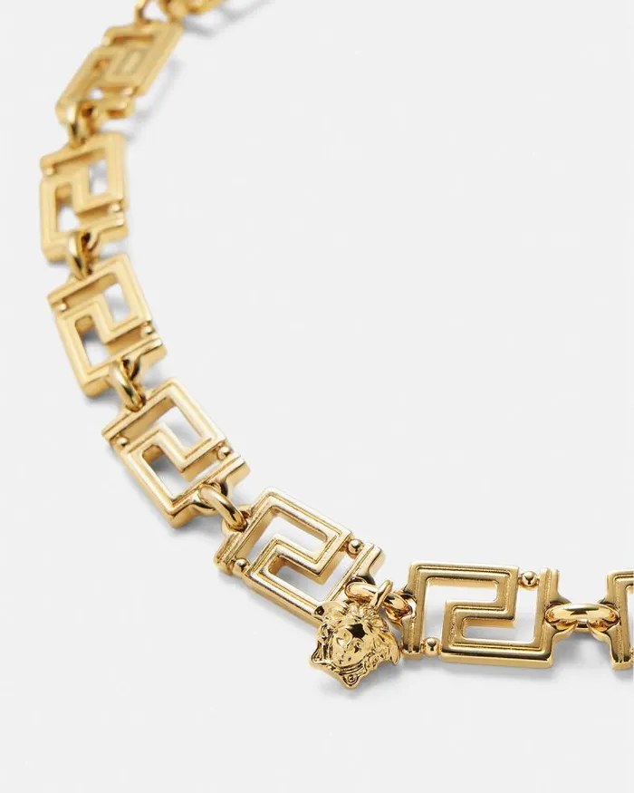 Greca Necklace Light Gold WomenMen Versace Necklaces