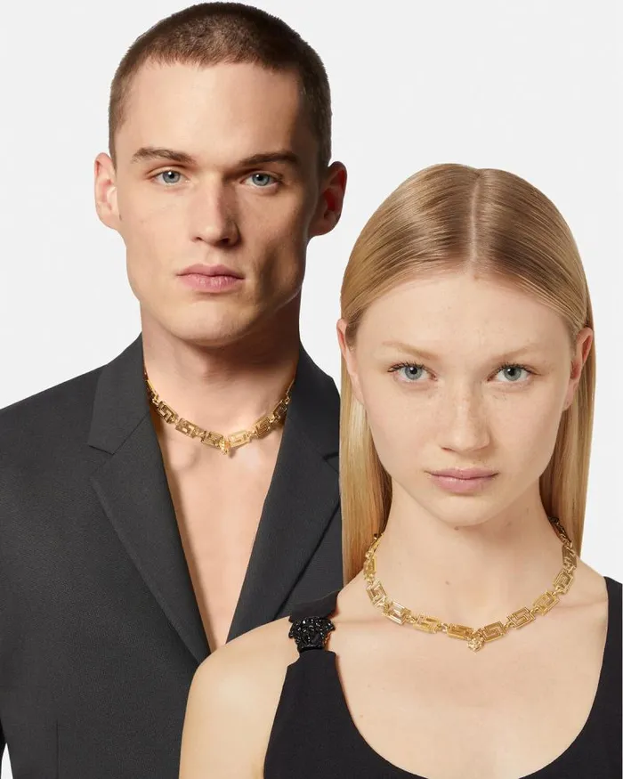 Greca Necklace Light Gold WomenMen Versace Necklaces
