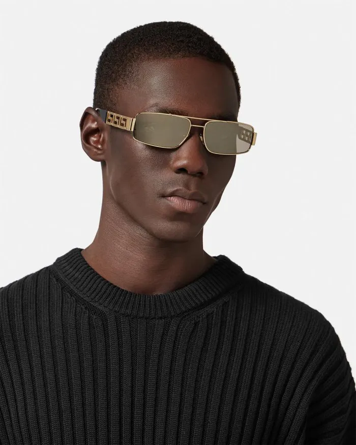 Greca Sunglasses Gold Men Versace Sunglasses
