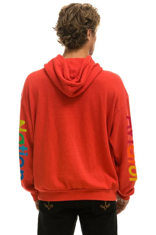 Haight Ashbury Relaxed Pullover Hoodie 8211 Red WomenMen Aviator Nation Hoodies