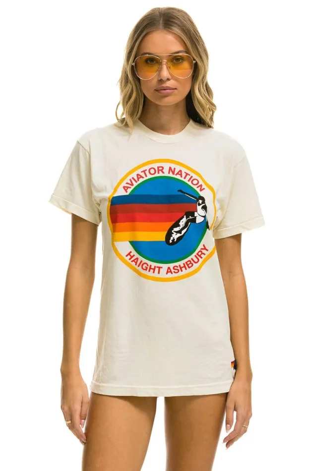 Haight Ashbury Tee 8211 Vintage White WomenMen Aviator Nation Tees