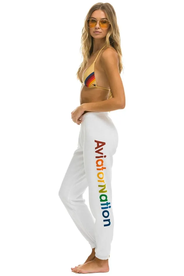 Hamptons Sweatpants 8211 White Women Aviator Nation Sweatpants