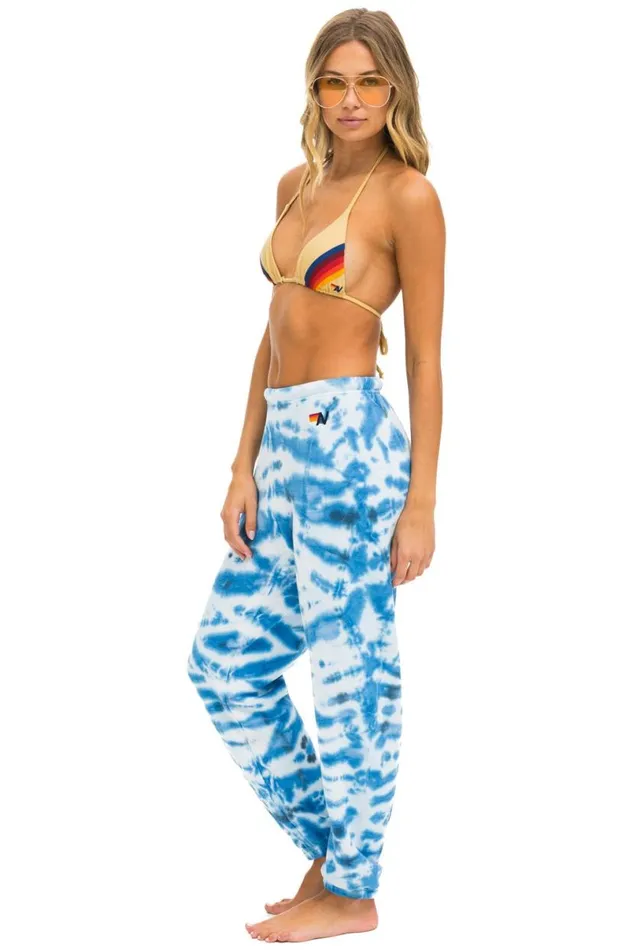 Hand Dyed Sweatpants 8211 Tie Dye Blue Women Aviator Nation Sweatpants