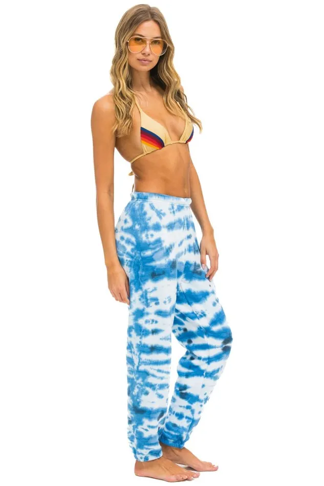 Hand Dyed Sweatpants 8211 Tie Dye Blue Women Aviator Nation Sweatpants