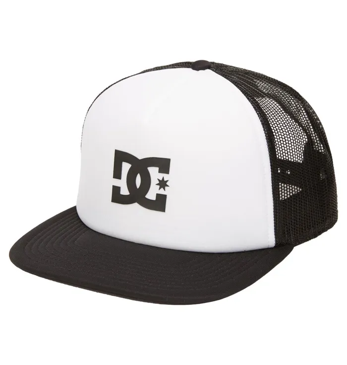 Hats and Beanies Gas Station Trucker Hat white black DC Shoes Men