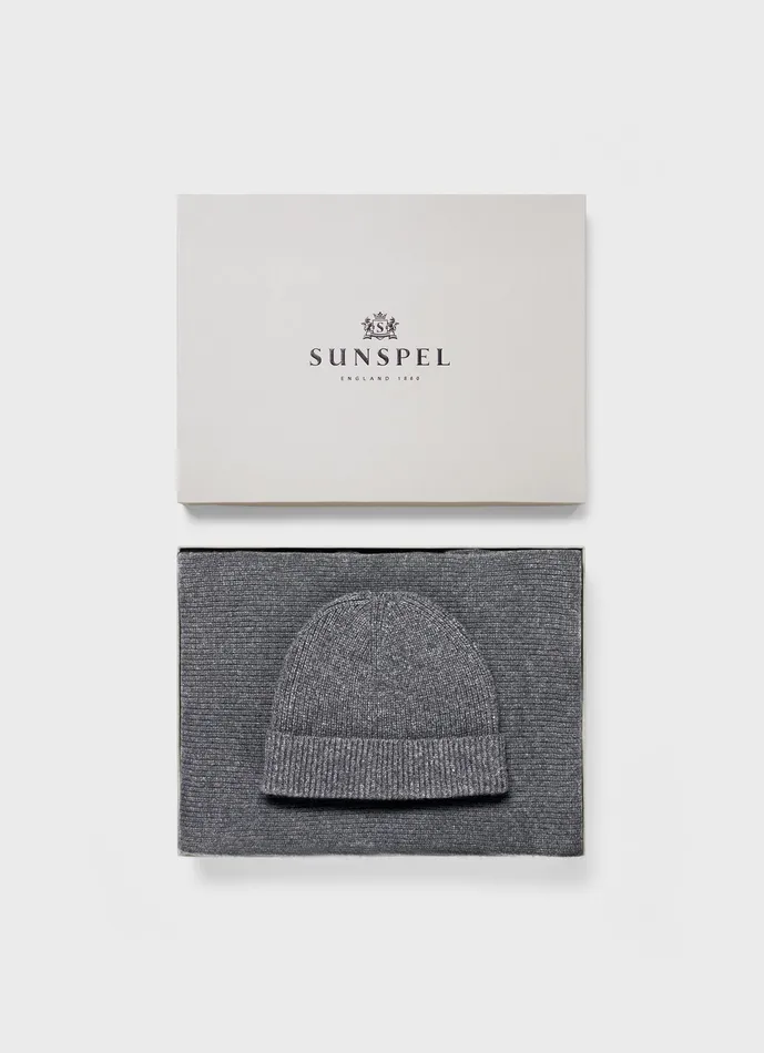Hats Scarves and Gloves MenWomen ussunspel Cashmere Gift Set Grey Melange