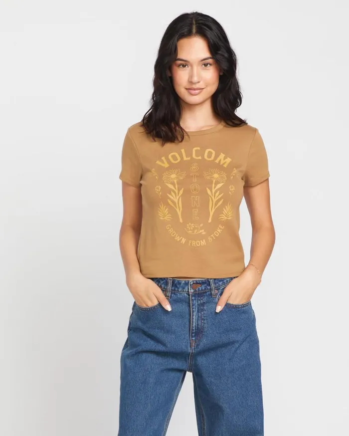 Have A Clue Tee 8211 Vintage Brown Womens Volcom Hiking