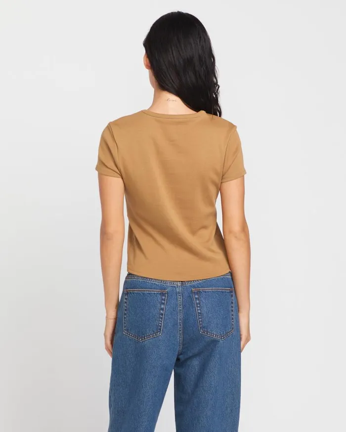 Have A Clue Tee 8211 Vintage Brown Womens Volcom Hiking