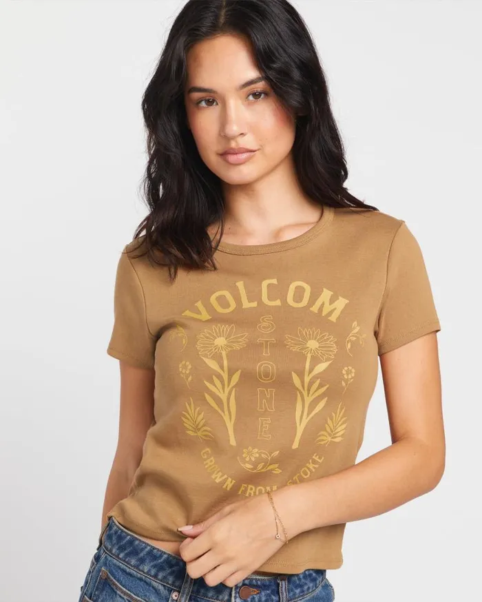 Have A Clue Tee 8211 Vintage Brown Womens Volcom Hiking