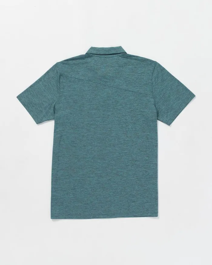 Hazard Pro Polo Short Sleeve Shirt 8211 Sea Blue Mens Volcom Hiking