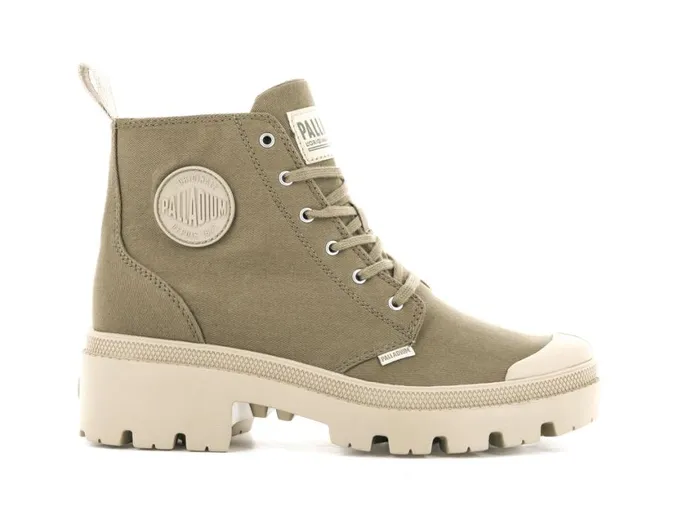 Heel Boots Women PALLADIUM PALLABASE TWILL Butternut