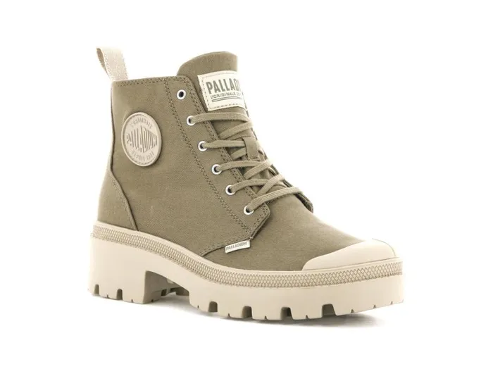 Heel Boots Women PALLADIUM PALLABASE TWILL Butternut