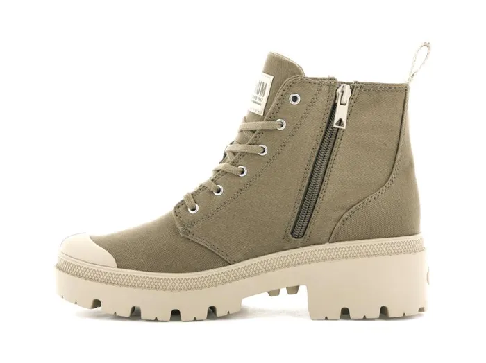 Heel Boots Women PALLADIUM PALLABASE TWILL Butternut