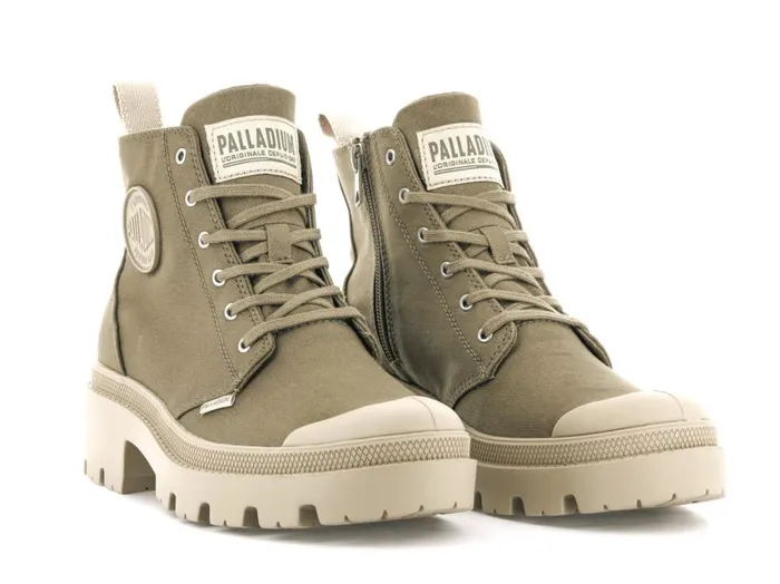 Heel Boots Women PALLADIUM PALLABASE TWILL Butternut