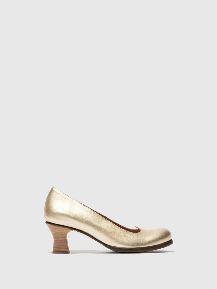 Heel Shoes BAZE086FLY GOLD Women Fly London Shoes