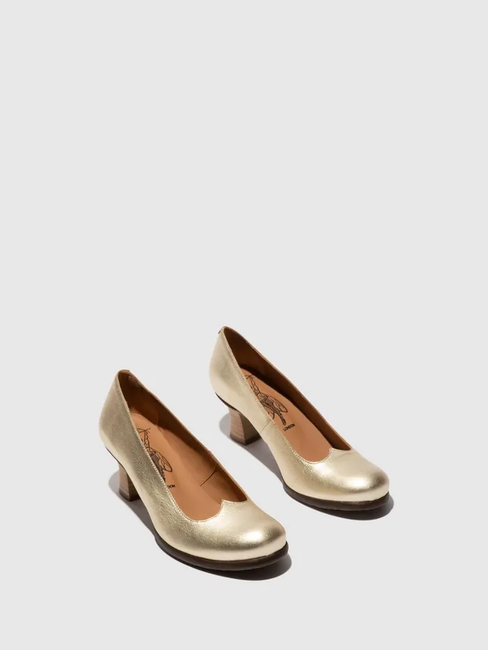 Heel Shoes BAZE086FLY GOLD Women Fly London Shoes