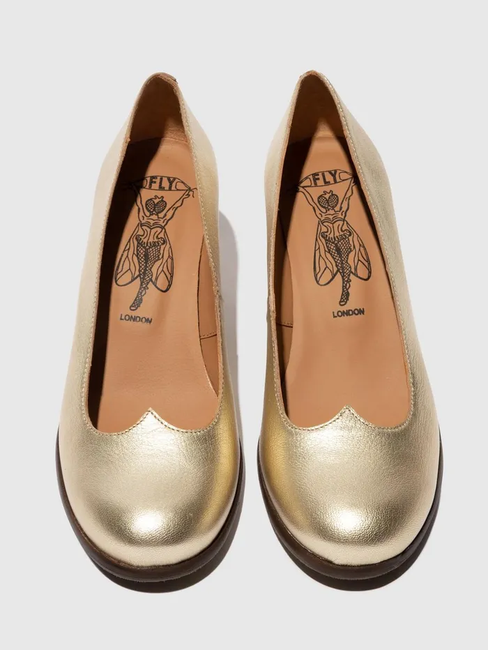 Heel Shoes BAZE086FLY GOLD Women Fly London Shoes