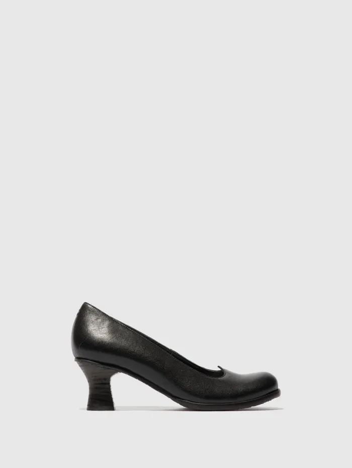 Heel Shoes BAZE086FLY LEATHER BLACK Women Fly London Shoes