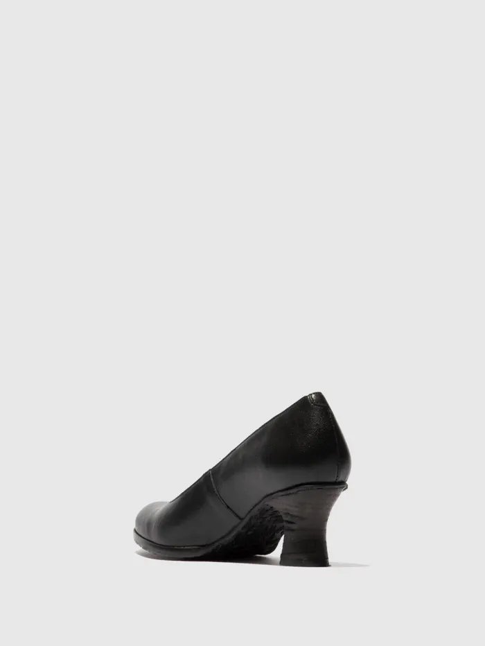 Heel Shoes BAZE086FLY LEATHER BLACK Women Fly London Shoes
