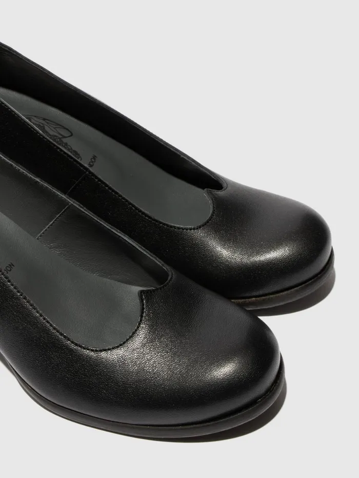 Heel Shoes BAZE086FLY LEATHER BLACK Women Fly London Shoes