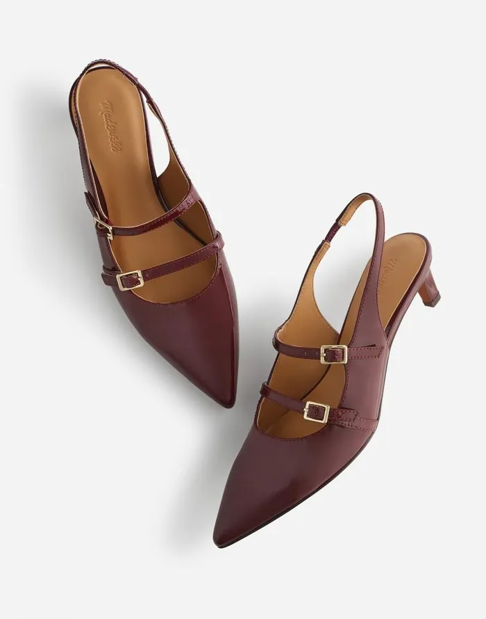 Heels Women Madewell The Davina Slingback Pump Deep Merlot