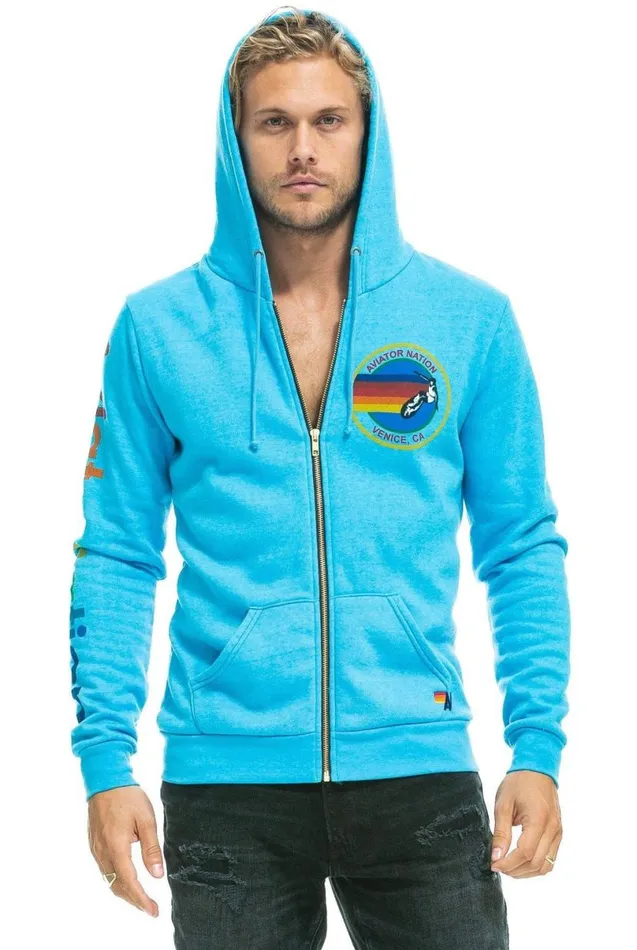 Hoodie 8211 Neon Blue WomenMen Aviator Nation Hoodies