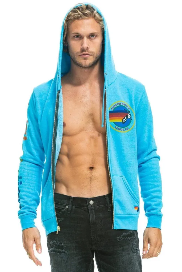 Hoodie 8211 Neon Blue WomenMen Aviator Nation Hoodies