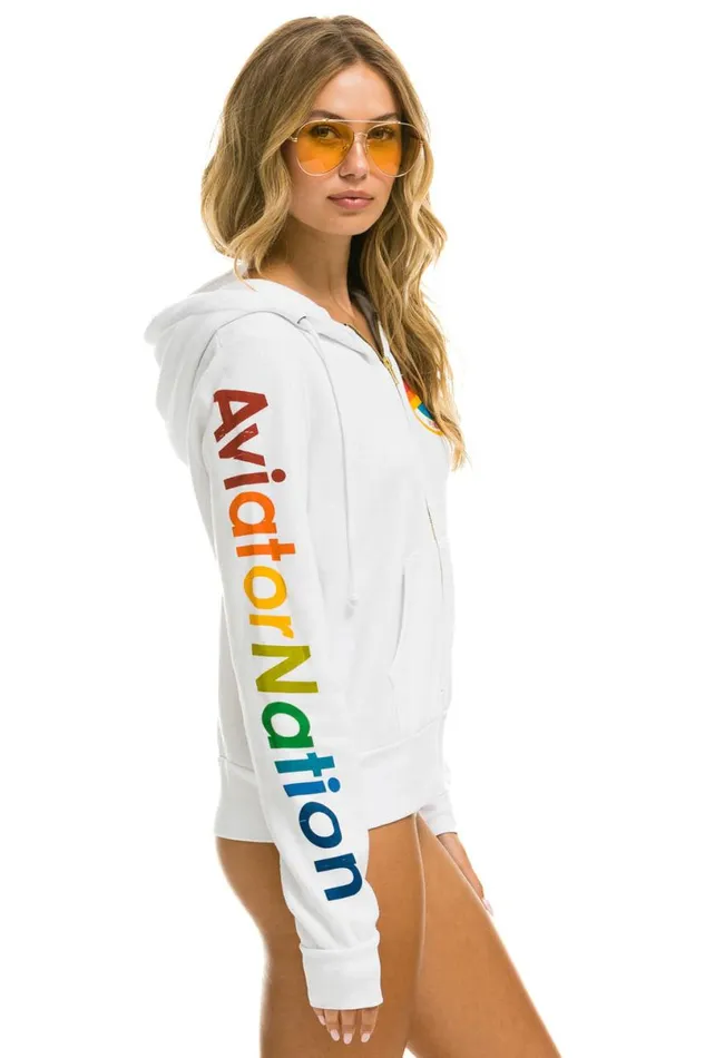 Hoodie 8211 White WomenMen Aviator Nation Hoodies